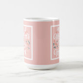 ピンクの花の初めての母の日 コーヒーマグカップ (中央)