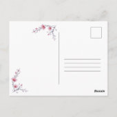ピンクの花の励ましアファメーション ポストカード (裏面)