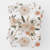 ピンクの花の包装紙シート ラッピングペーパーシート (インサイチュ)