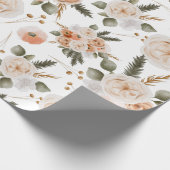 ピンクの花の包装紙シート ラッピングペーパー (角)