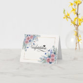 ピンクの花の卒業おめでとうカード カード (黄色い花)