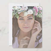 ピンクの花の卒業パーティー招待状 招待状 (裏面)