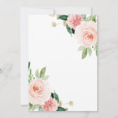 ピンクの花の双子のお茶の時間　二人だけのベビーシャワー 招待状 (裏面)