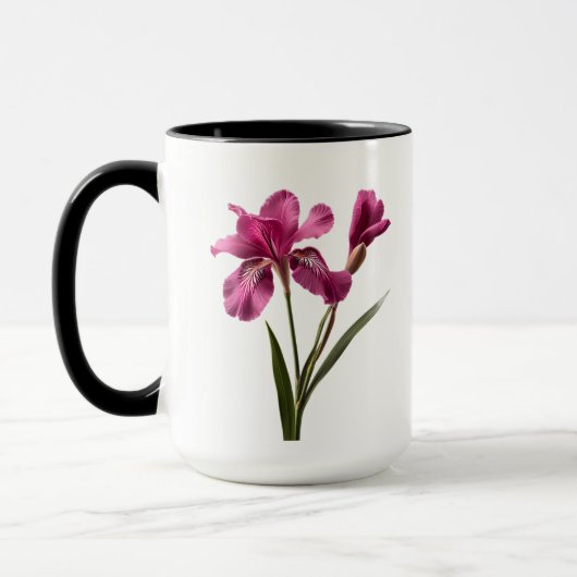 ピンクの花の可愛いマグカップ マグカップ (左)