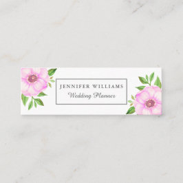ピンクの花の名刺 スキニー名刺