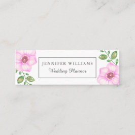 ピンクの花の名刺 スキニー名刺