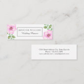 ピンクの花の名刺 スキニー名刺 (正面/裏面)