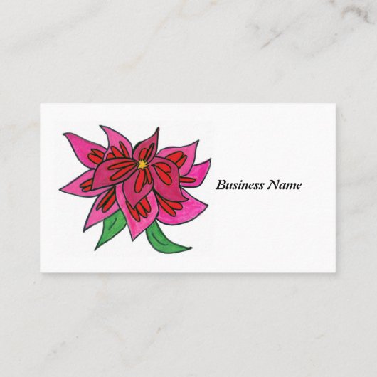 ピンクの花の名刺 名刺 (裏面)