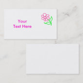 ピンクの花の名刺 名刺 (正面/裏面)