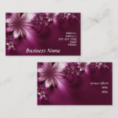 ピンクの花の名刺 名刺 (正面/裏面)