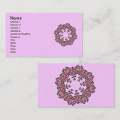 ピンクの花の名刺 名刺 (正面/裏面)
