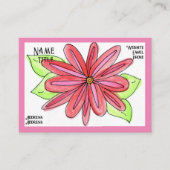 ピンクの花の名刺 名刺 (正面)