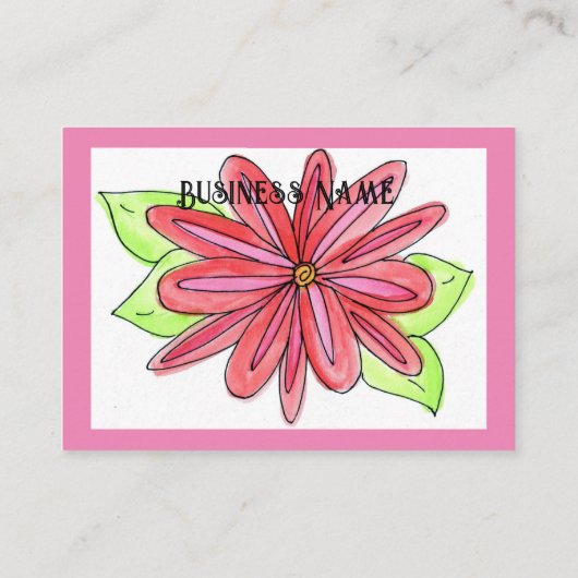 ピンクの花の名刺 名刺 (裏面)