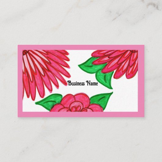 ピンクの花の名刺 名刺 (裏面)