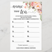 ピンクの花の名前スパイスブライダルシャワーゲームカード チラシ (正面)