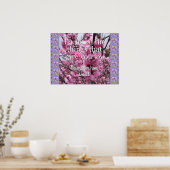 ピンクの花の喜び引用文フローラポスター ポスター (キッチン)