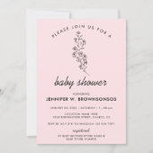 ピンクの花の夏の秋ご参加ください 招待状 (正面)