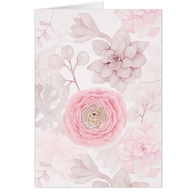 ピンクの花の多肉性イラストレーション夏のパターン (正面)