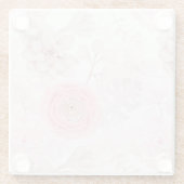 ピンクの花の多肉性イラストレーション夏のパターン ガラスコースター (裏面)