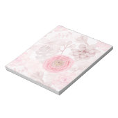 ピンクの花の多肉性イラストレーション夏のパターン ノートパッド (回転)