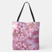 ピンクの花の大きなトート トートバッグ (裏面)