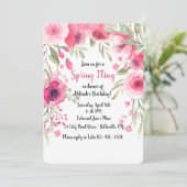 ピンクの花の天蓋招待状 招待状 (スタンド正面)