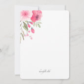 ピンクの花の天蓋招待状 招待状 (裏面)