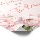 ピンクの花の女の子のベビーに離れ開花あなたの願い ポスター (角)