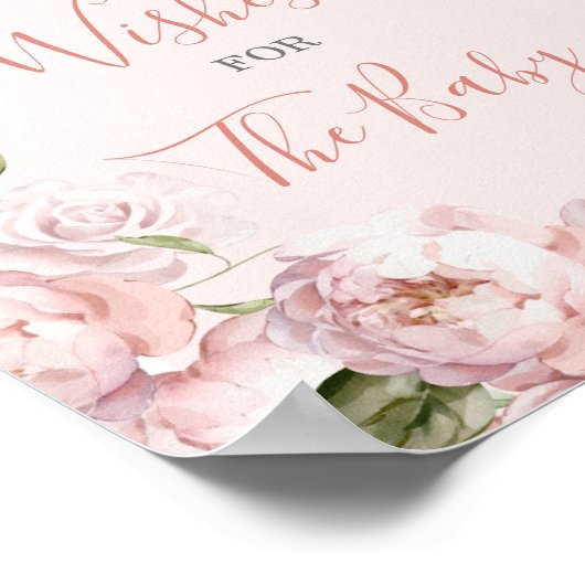 ピンクの花の女の子のベビーに離れ開花あなたの願い ポスター (角)