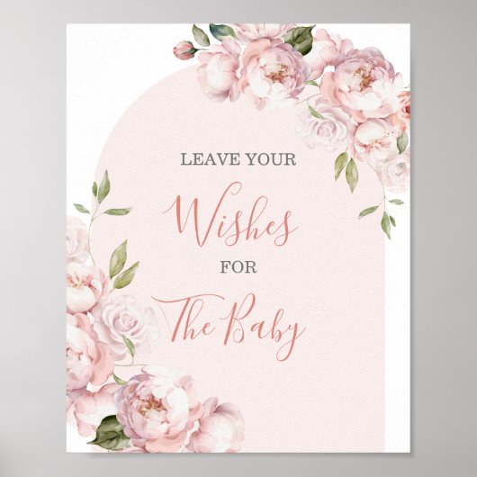 ピンクの花の女の子のベビーに離れ開花あなたの願い ポスター (正面)