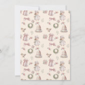 ピンクの花の女の子の洗礼招待状 招待状 (裏面)