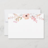ピンクの花の女の子の洗礼返信ハガキ 出欠カード (裏面)