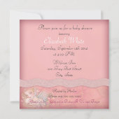 ピンクの花の妖精のマザー＆ベイビーシャワー 招待状 (裏面)