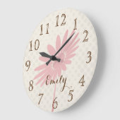 ピンクの花の子供部屋の子供部屋は一流の柱時計を加えます ラージ壁時計 (傾斜)