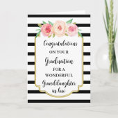 ピンクの花の孫娘が法学卒業 カード (正面)