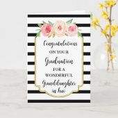 ピンクの花の孫娘が法学卒業 カード (黄色い花)