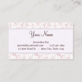 ピンクの花の小束はモノグラムと及び縞で飾ります 名刺