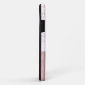 ピンクの花の小束はモノグラムと及び縞で飾ります Case-Mate iPhoneケース (裏面/右)