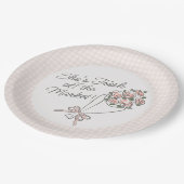 ピンクの花の市場　フレッシュ・フローラル・ブライダルシャワー ペーパープレート (アングル)