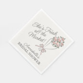 ピンクの花の市場 フレッシュ フローラル ブライダル シャワー スタンダードランチョンナプキン (角)