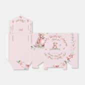 ピンクの花の幻想とテディベアのハグ フェイバーボックス (折り畳みなし)