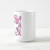 ピンクの花の幽霊 乳がん啓発 コーヒーマグカップ (中央)