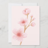 ピンクの花の幾何学模様とゴールドの六角形アート 招待状 (裏面)