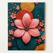 ピンクの花の幾何学模様アブストラクト ウォールアート プランナー手帳 (裏面)