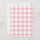 ピンクの花の庭何人かのバニーが1を回している 招待状 (裏面)