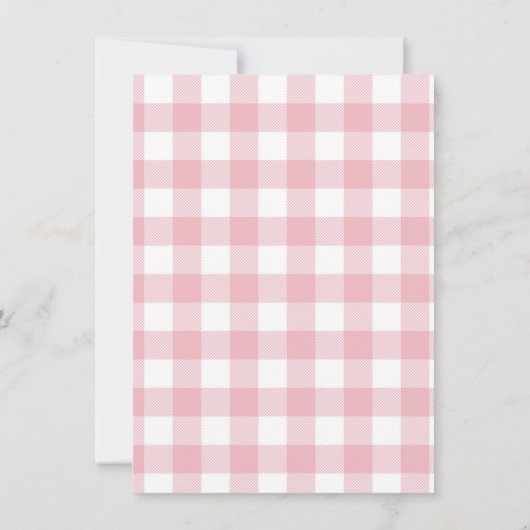 ピンクの花の庭何人かのバニーが1を回している 招待状 (裏面)