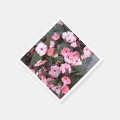 ピンクの花の庭園の布ナプキン | 菉雅な植物画 スタンダードカクテルナプキン (角)