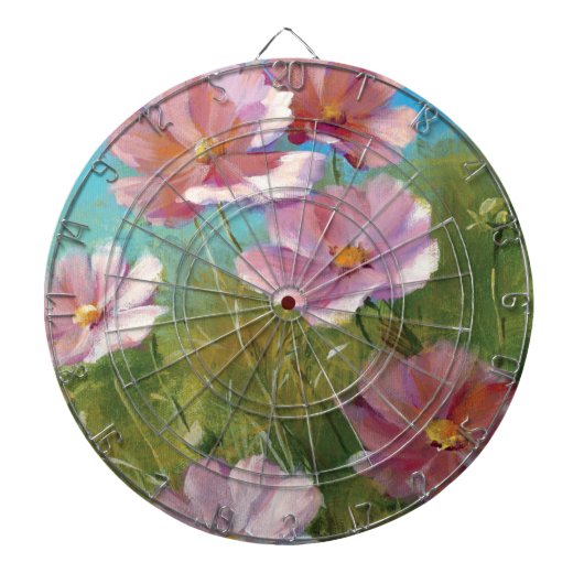 ピンクの花の庭 ダーツボード (正面)