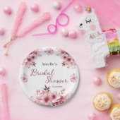 ピンクの花の庭 ブライダルシャワーの紙皿 ペーパープレート (パーティー)