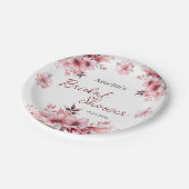 ピンクの花の庭 ブライダルシャワーの紙皿 ペーパープレート (アングル)